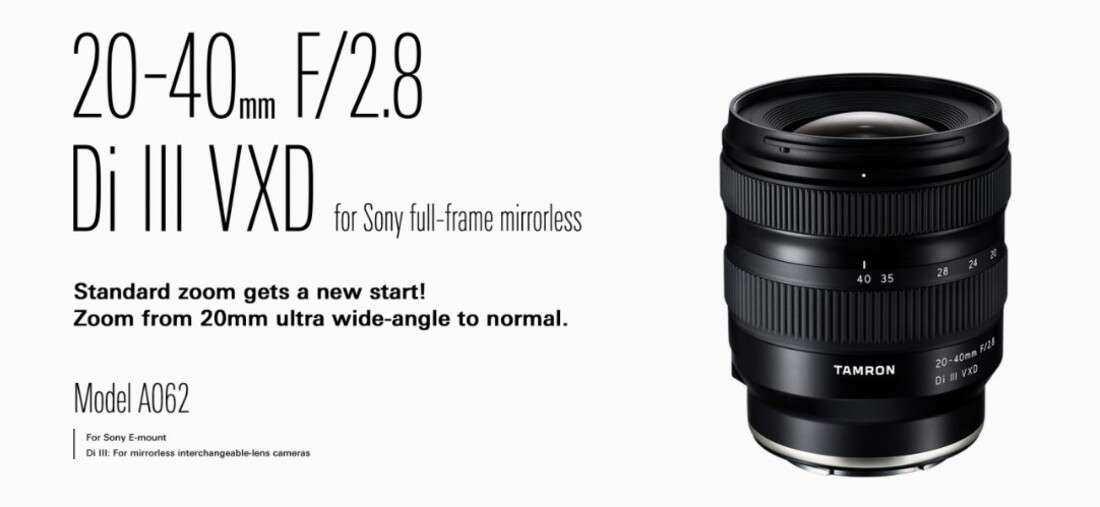 Tamron 20-40mm f/2.8 Di III VXD Lens for Sony E A062S (ประกันศูนย์ 3 ปี ลงทะเบียนออนไลน์ภายใน 7 วัน)